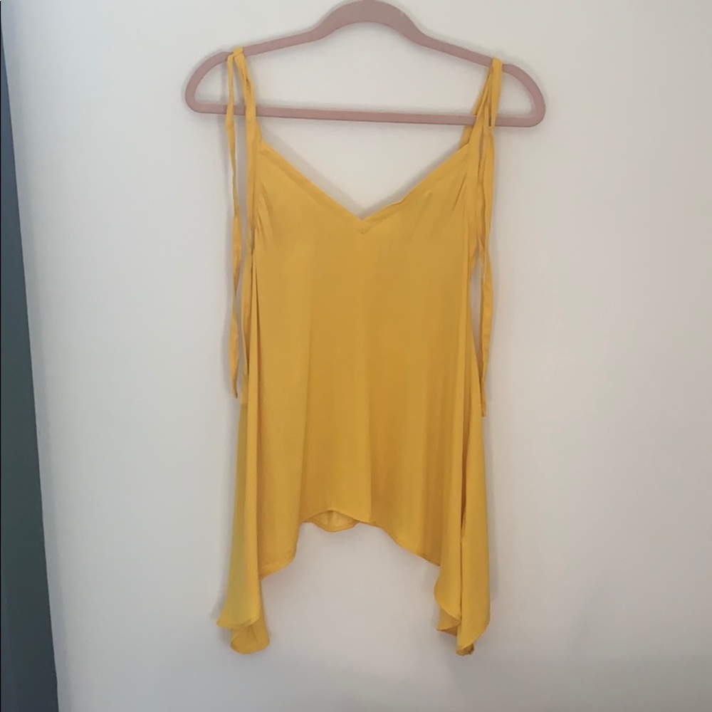 Zara brand new satin handkerchief yellow cami top